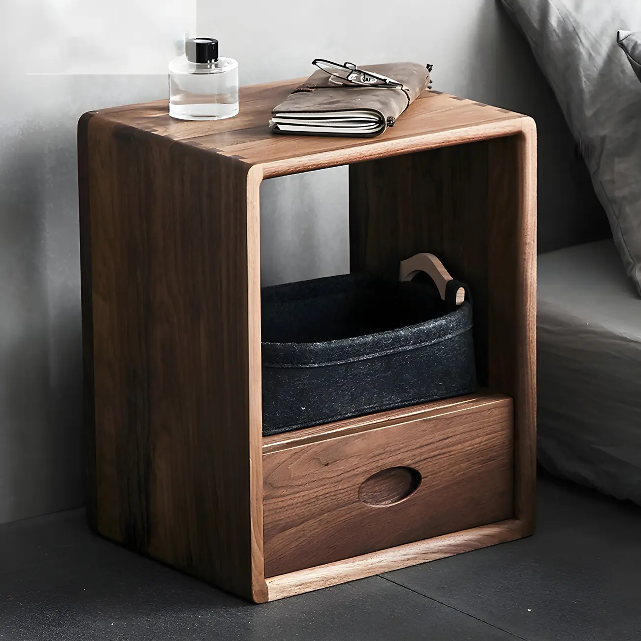 Mid-century Modern Brown Wood Cube Open Back Bookcase Image - 4 | homeyfad