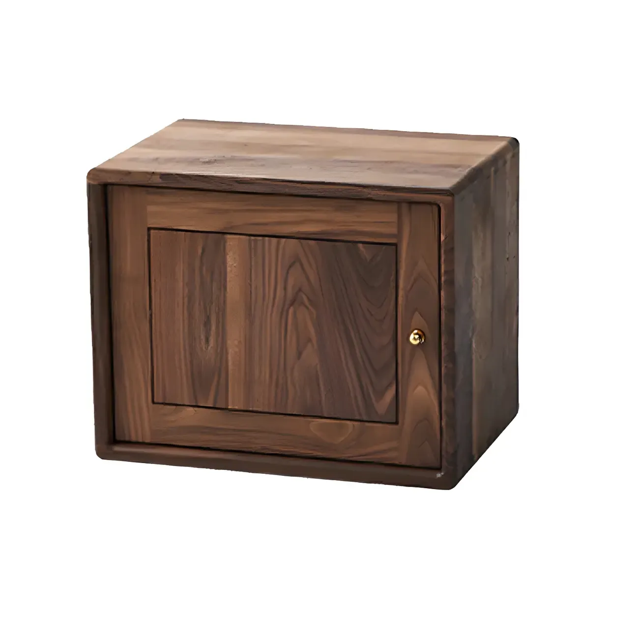 Mid-century Modern Brown Wood Cube Open Back Bookcase Image - 5