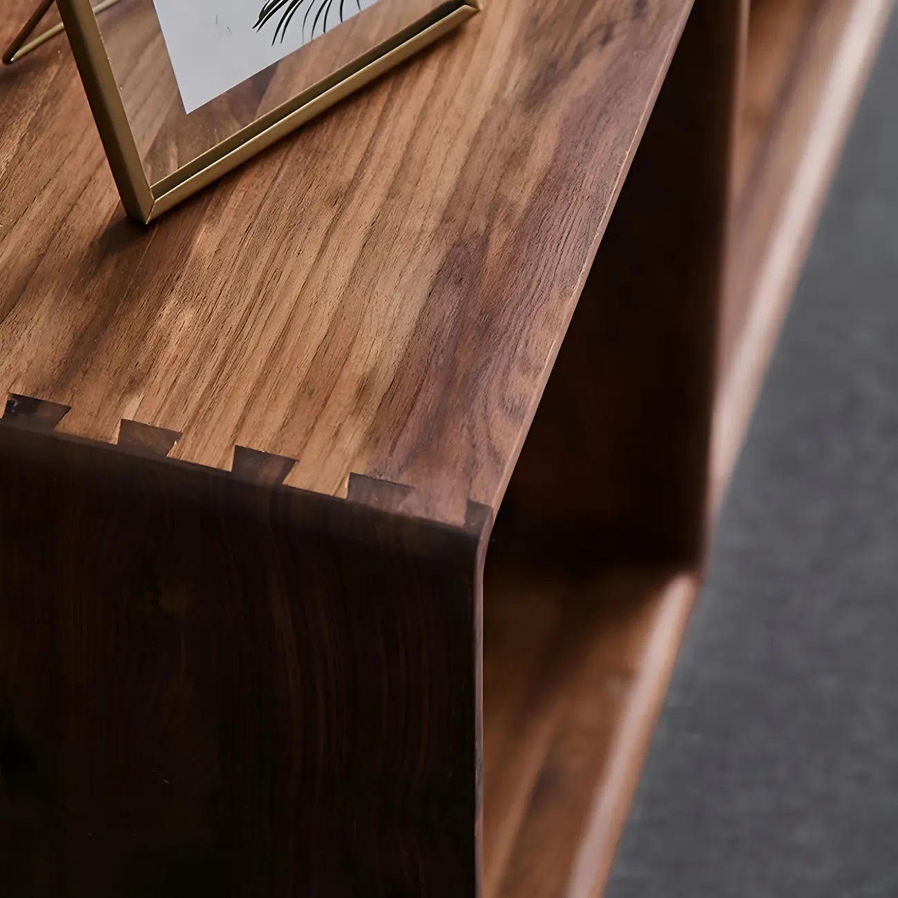 Mid-century Modern Brown Wood Cube Open Back Bookcase Image - 11