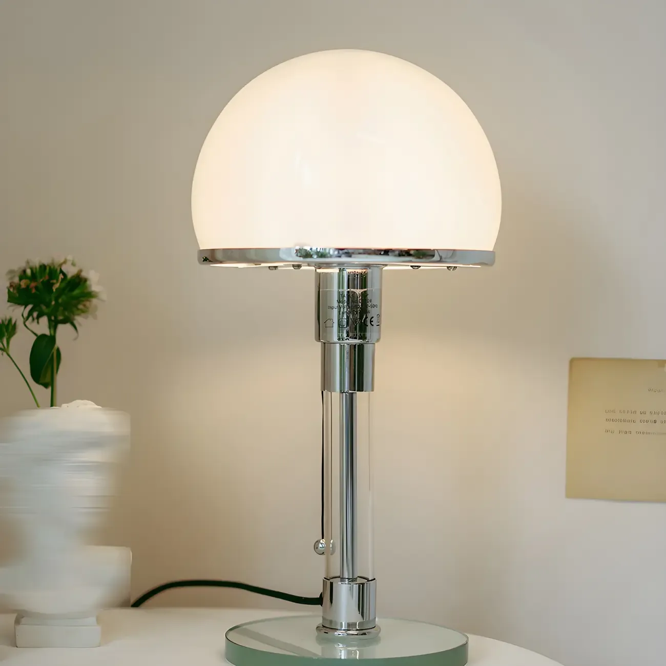 Minimalist  Dome Task Table Lamp with Pull Chain Image - 2