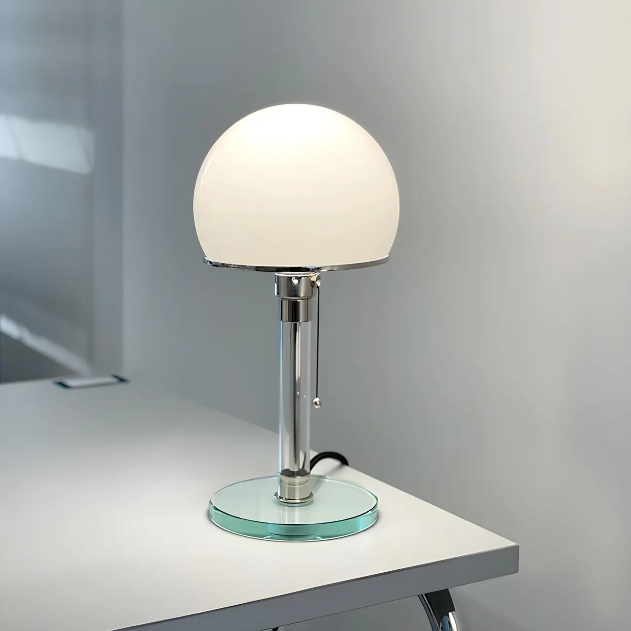 Minimalist  Dome Task Table Lamp with Pull Chain Image - 4 | homeyfad