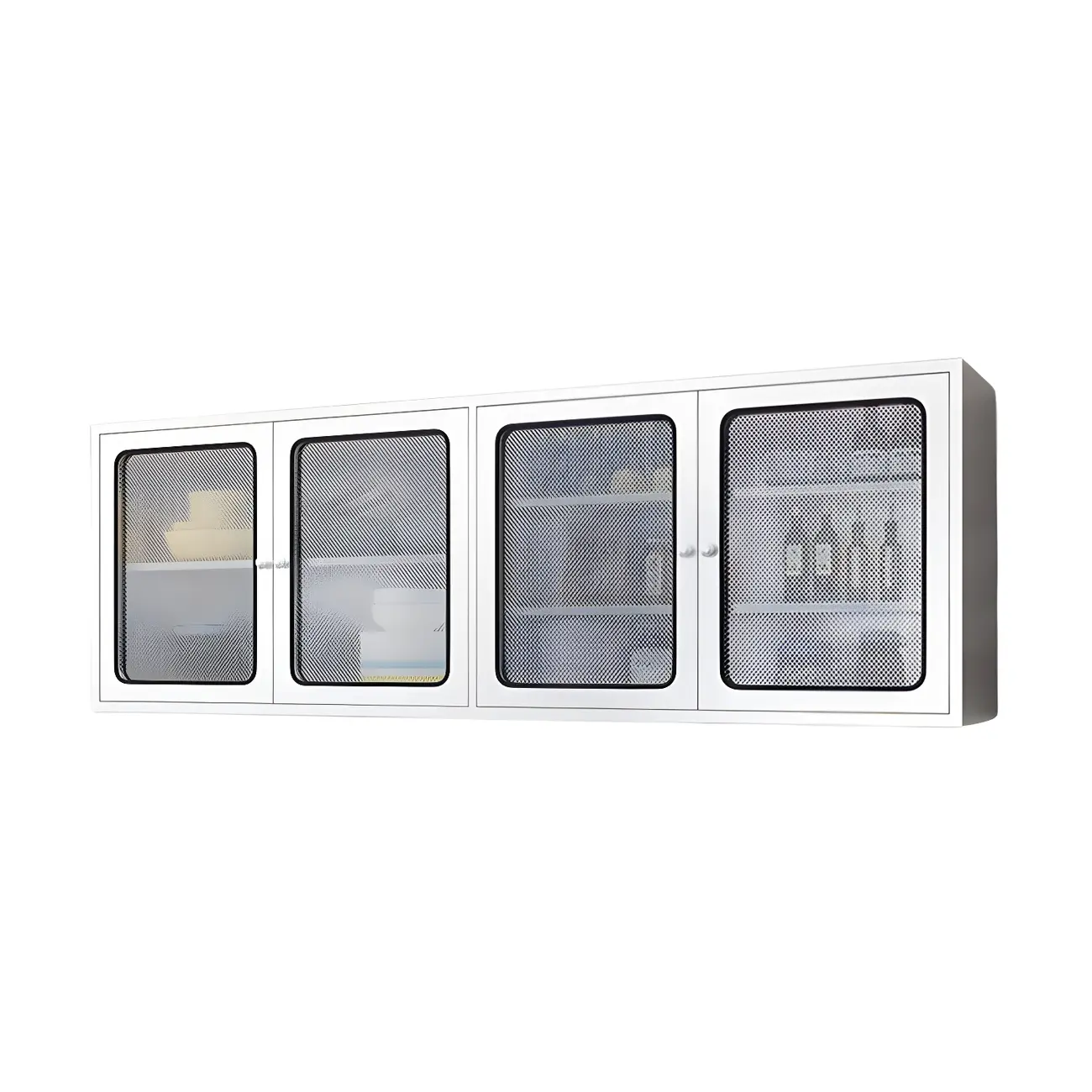 Modern Stainless Steel Wall-Mounted Display Cabinet with Storage Image - 10 | homeyfad