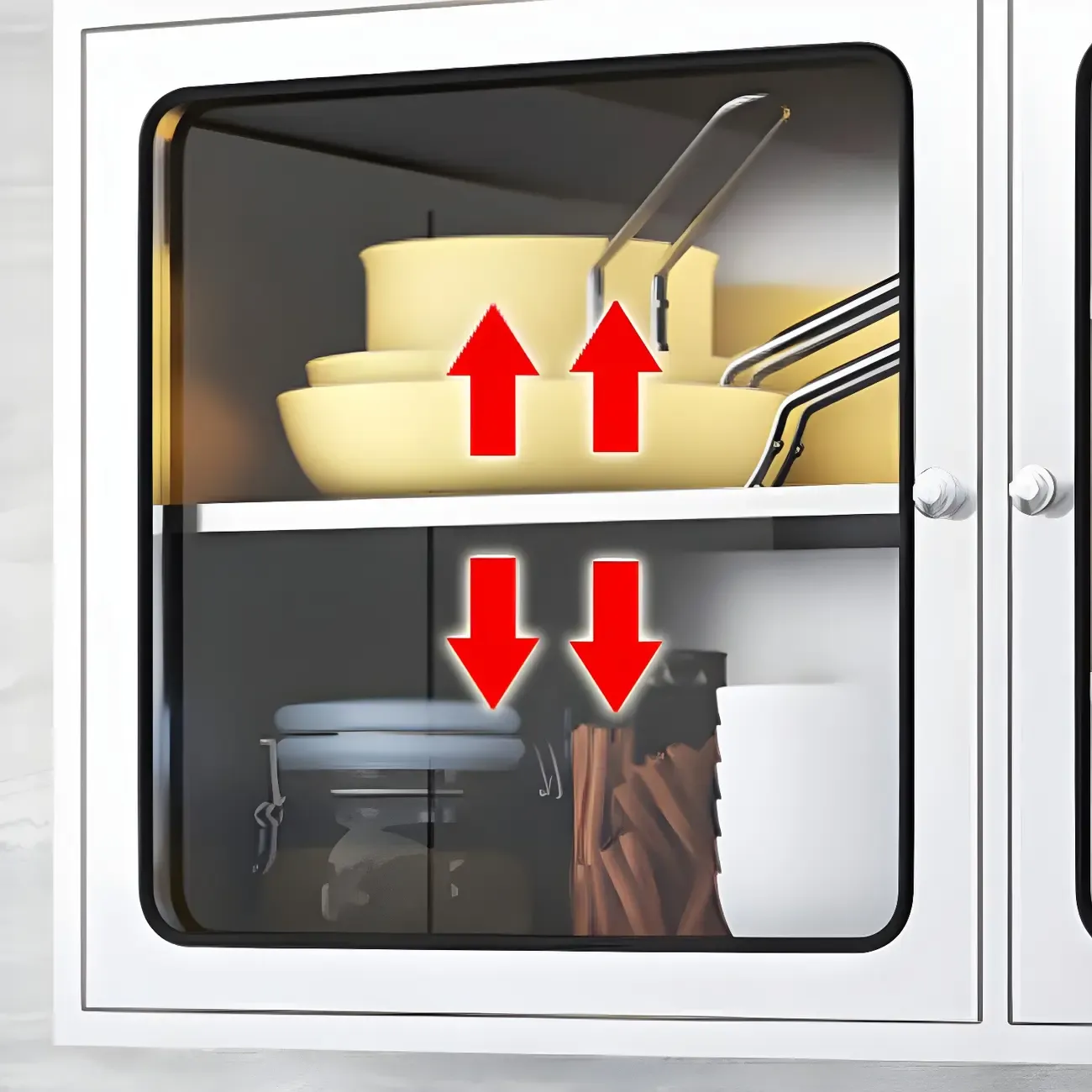 Modern Stainless Steel Wall-Mounted Display Cabinet with Storage Image - 11