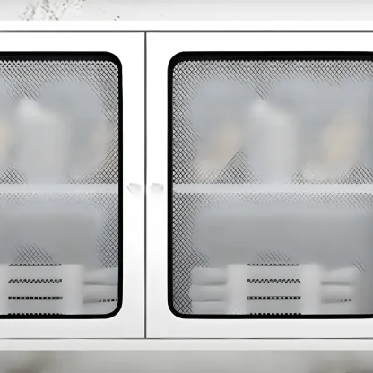 Modern Stainless Steel Wall-Mounted Display Cabinet with Storage Image - 14