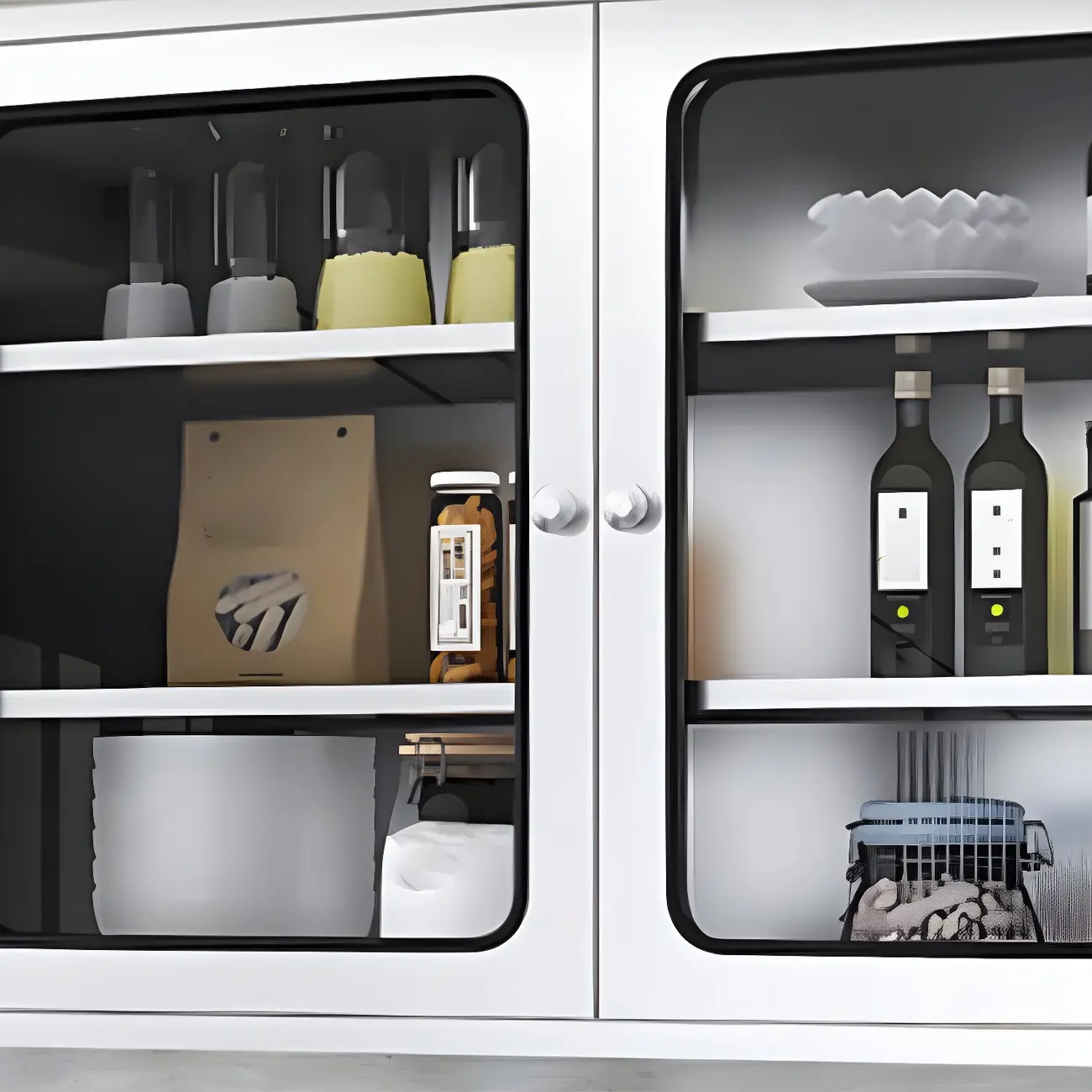 Modern Stainless Steel Wall-Mounted Display Cabinet with Storage Image - 16 | homeyfad