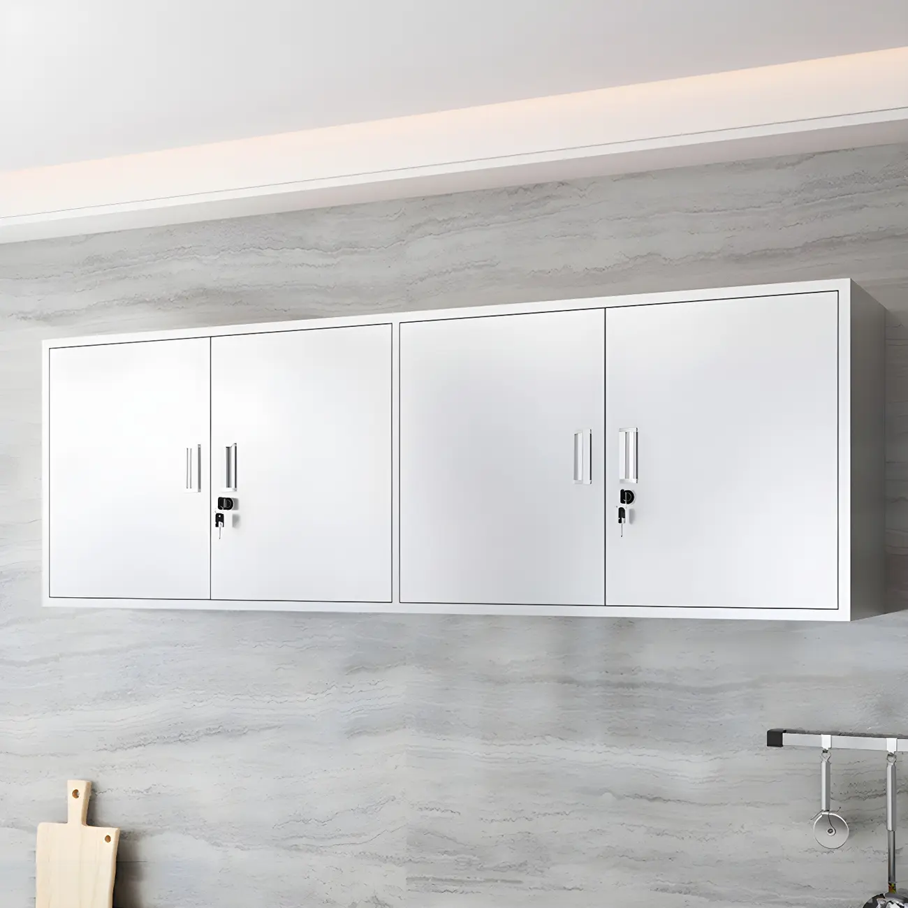 Modern Stainless Steel Wall-Mounted Display Cabinet with Storage Image - 18 | homeyfad