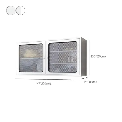 Modern Stainless Steel Wall-Mounted Display Cabinet with Storage Image - 22