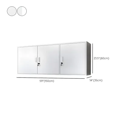 Modern Stainless Steel Wall-Mounted Display Cabinet with Storage Image - 26