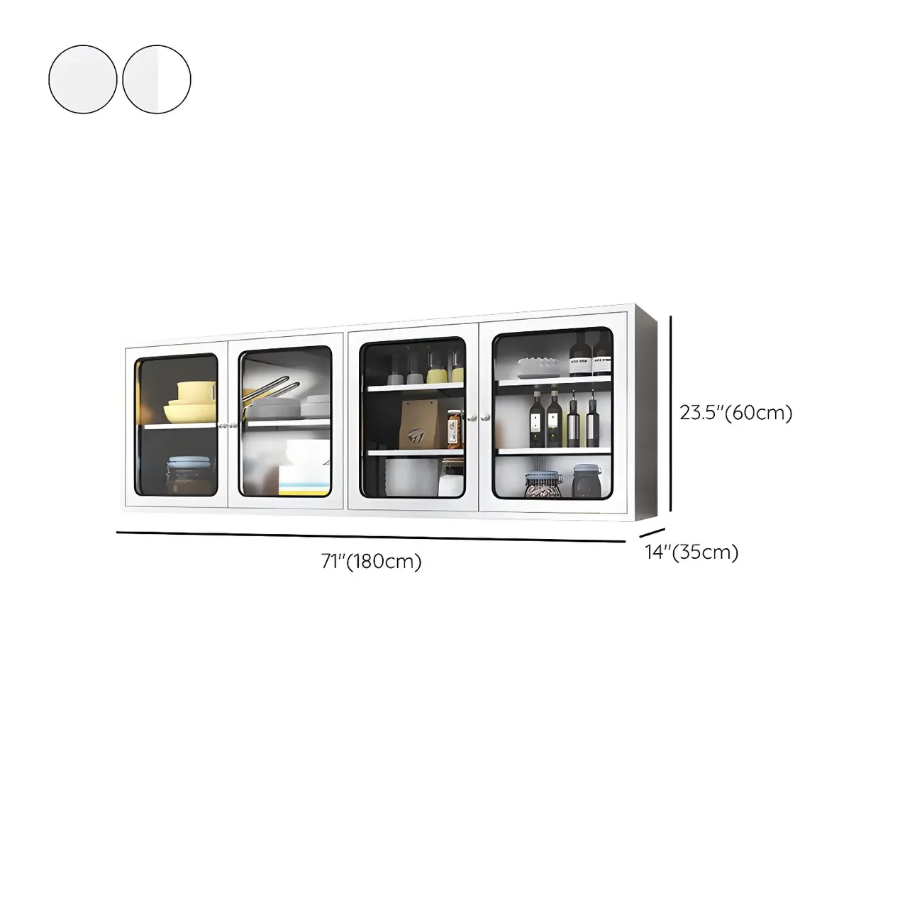 Modern Stainless Steel Wall-Mounted Display Cabinet with Storage Image - 27