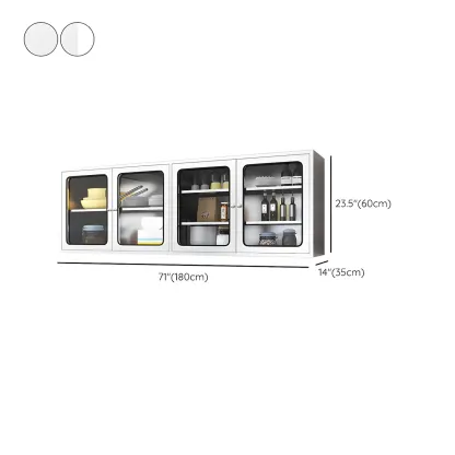 Modern Stainless Steel Wall-Mounted Display Cabinet with Storage Image - 27