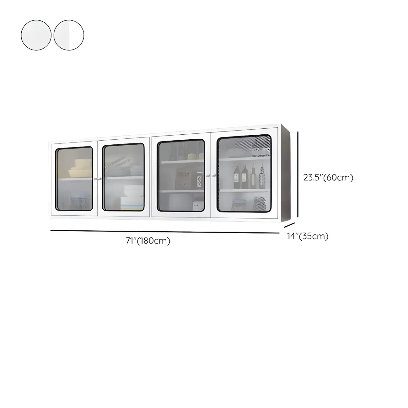 Modern Stainless Steel Wall-Mounted Display Cabinet with Storage Image - 28