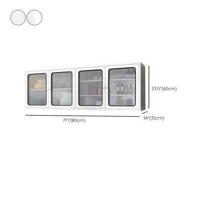 Modern Stainless Steel Wall-Mounted Display Cabinet with Storage Image - 28