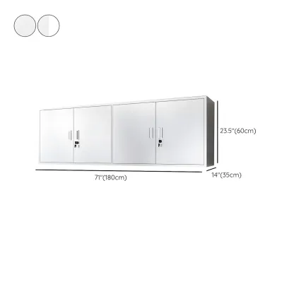 Modern Stainless Steel Wall-Mounted Display Cabinet with Storage Image - 29