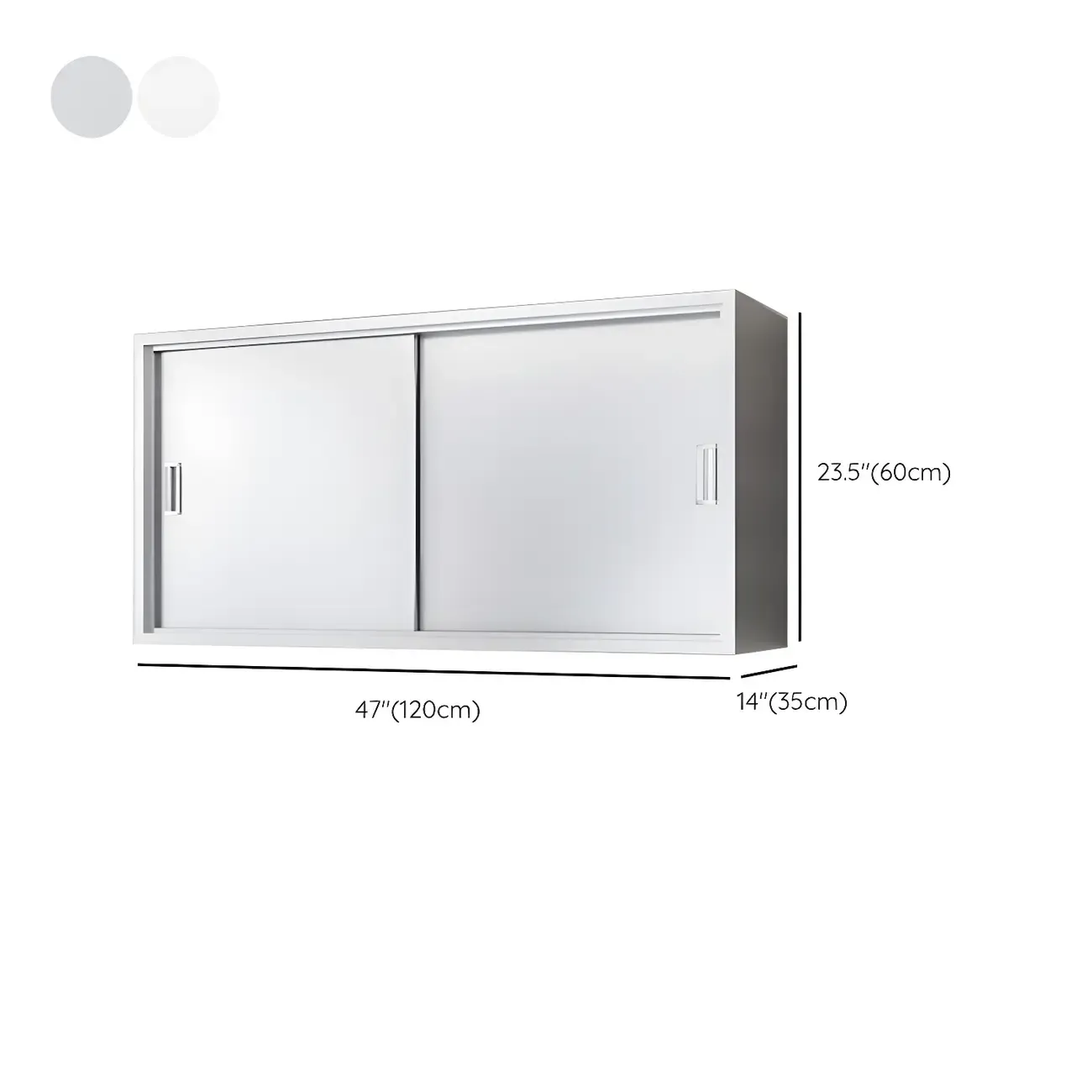 Modern Stainless Steel Wall-Mounted Display Cabinet with Storage Image - 30