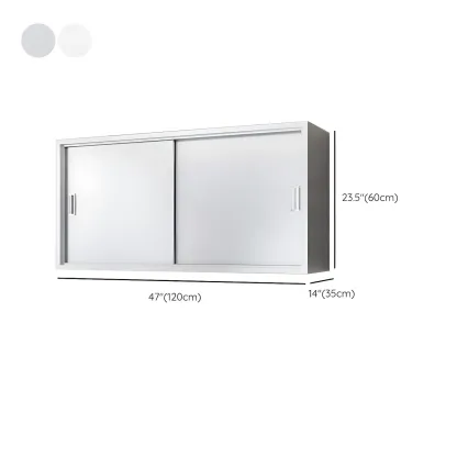 Modern Stainless Steel Wall-Mounted Display Cabinet with Storage Image - 30