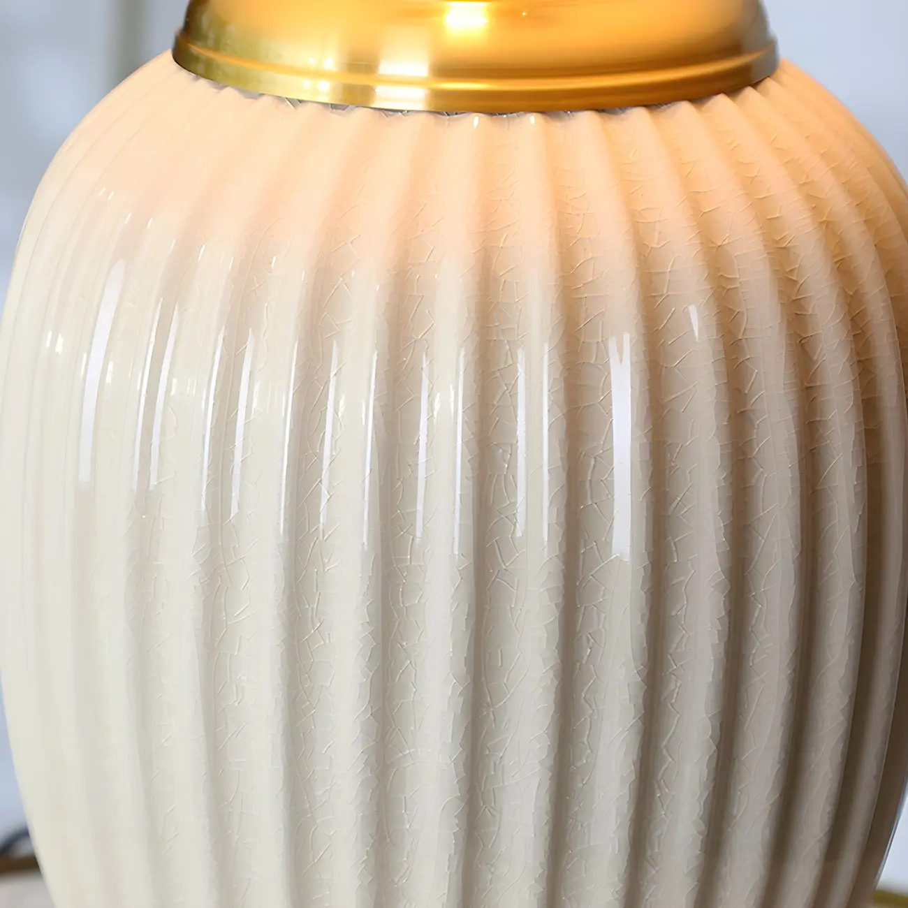 Plug-In Elegant Ceramic LED Table Lamp with Fabric Shade  Image - 14 | homeyfad