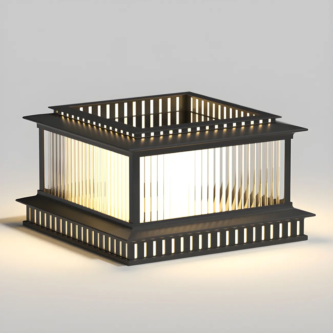 Solar Black Metal Square Post Cap Light Image - 10 | homeyfad