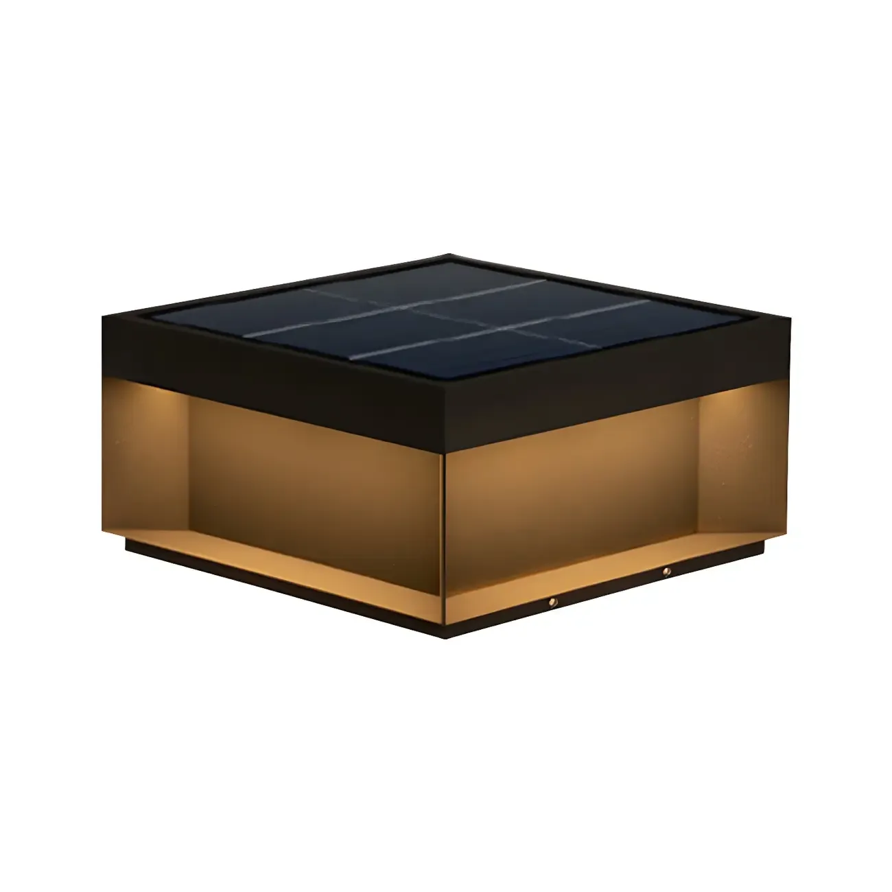 Square Solar Black Metal Post Cap Light Image - 2