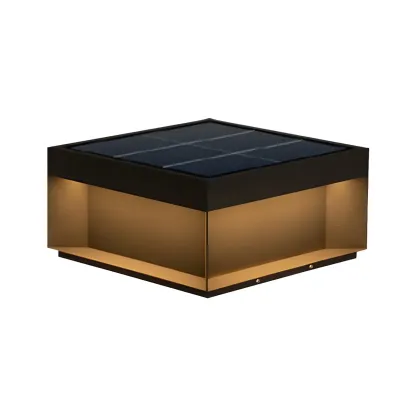 Square Solar Black Metal Post Cap Light Image - 2