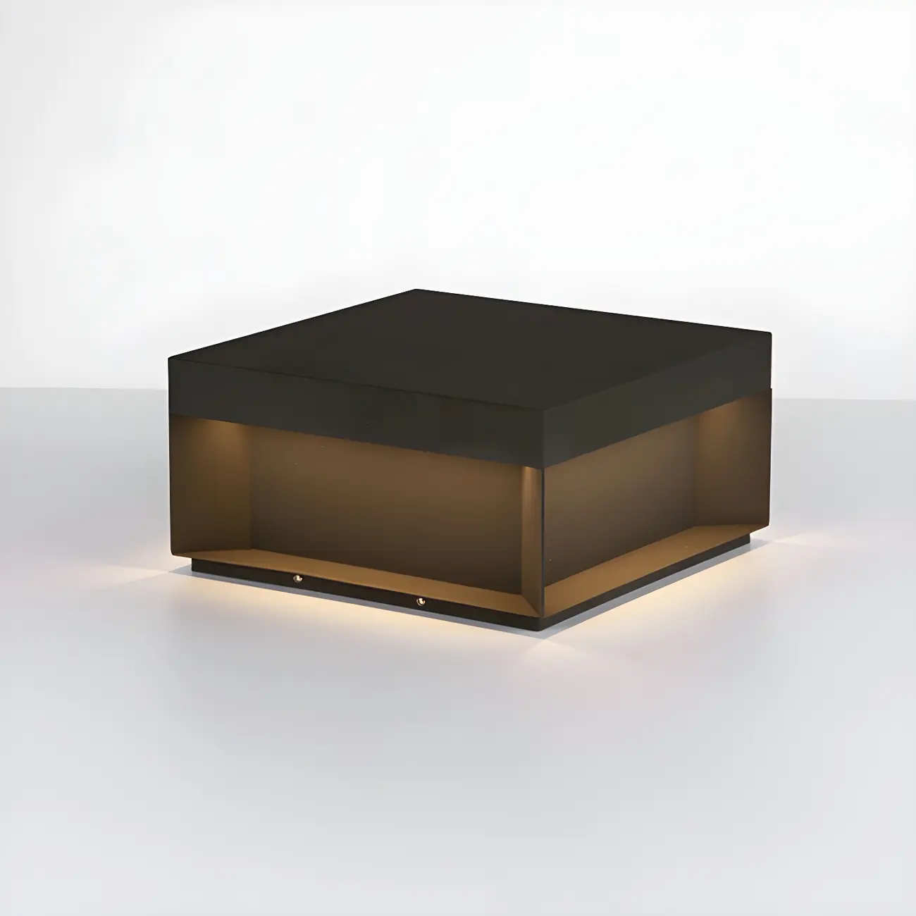 Square Solar Black Metal Post Cap Light Image - 8 | homeyfad