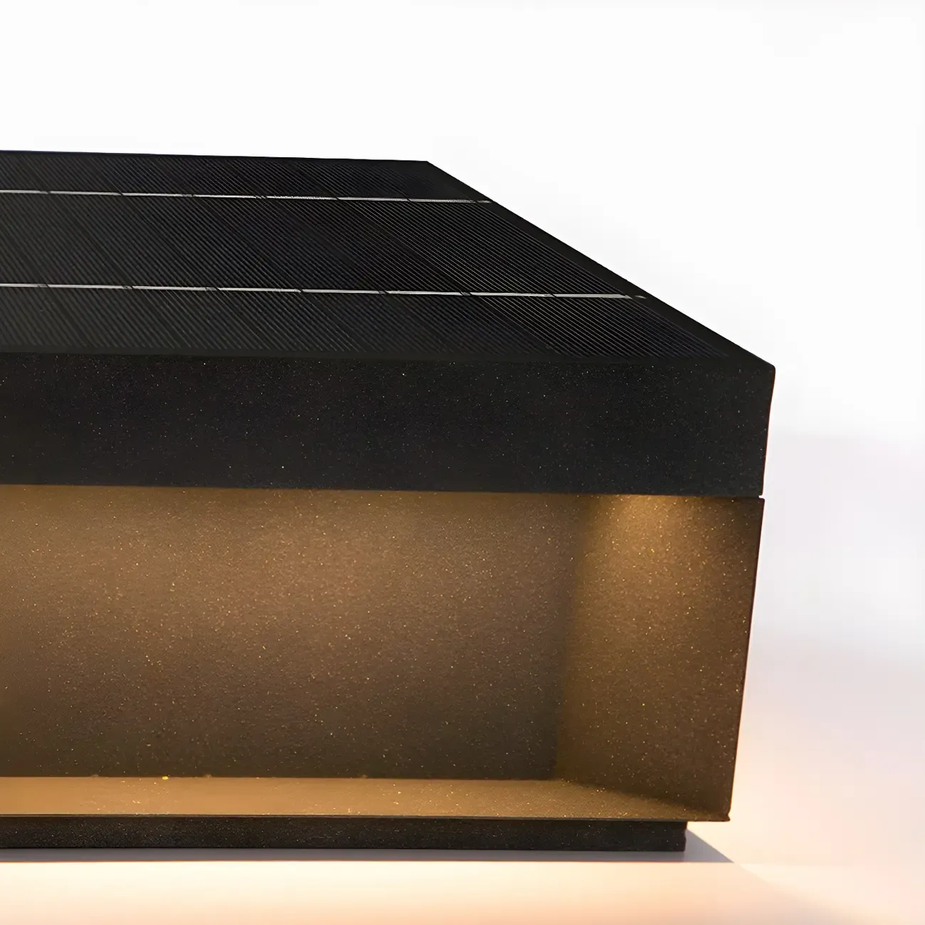 Square Solar Black Metal Post Cap Light Image - 9