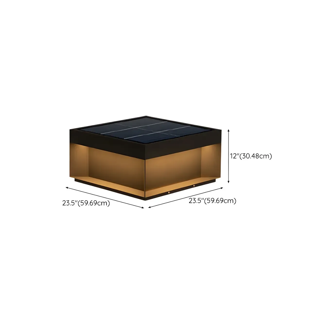 Square Solar Black Metal Post Cap Light Image - 14