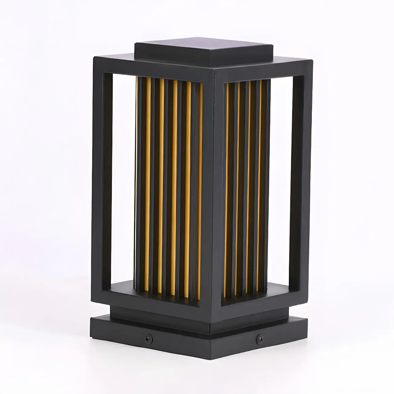 Wired Vertical Striped Glass Post Cap Light Image - 9