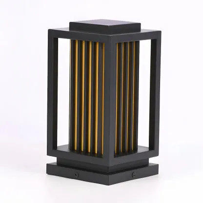 Wired Vertical Striped Glass Post Cap Light Image - 9