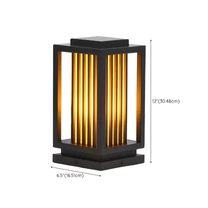 Wired Vertical Striped Glass Post Cap Light #size