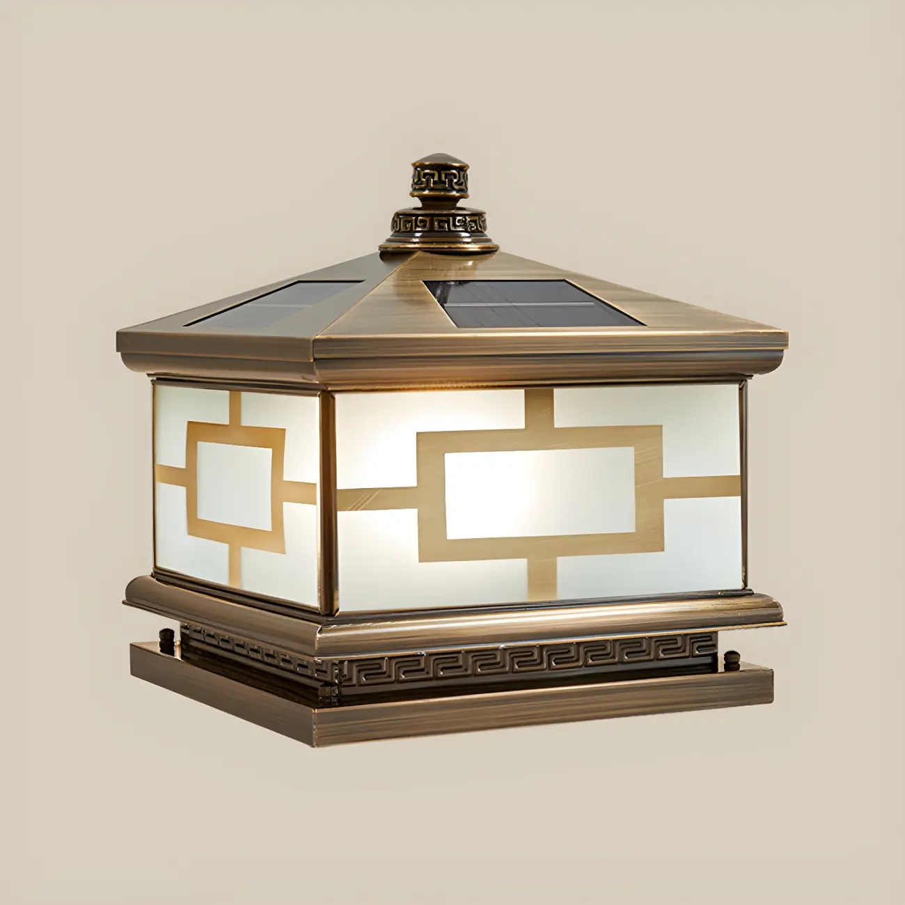 Outdoor Bronze Solar 3-Color LED Backyard Post Cap Light Image - 7 | homeyfad