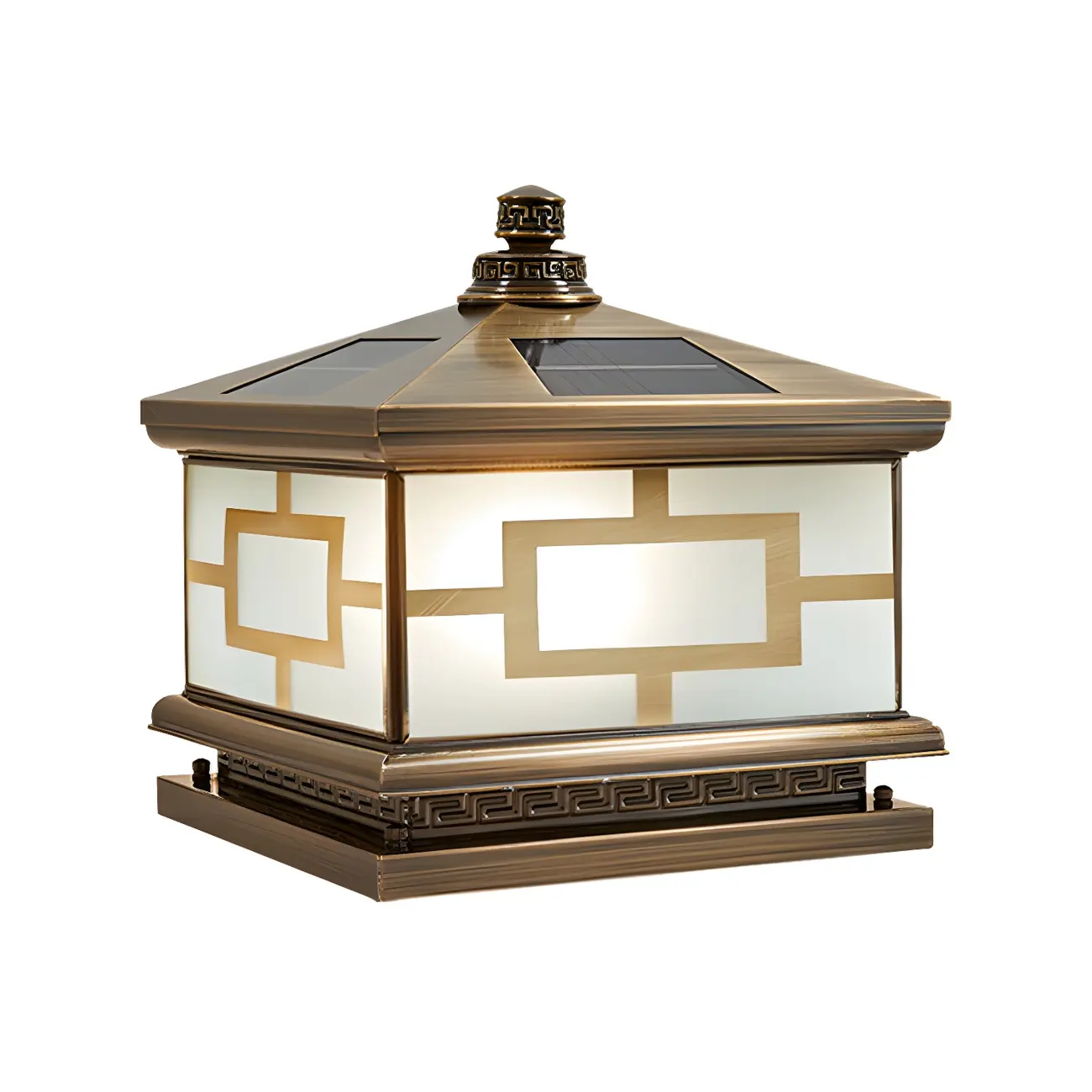 Outdoor Bronze Solar 3-Color LED Backyard Post Cap Light Image - 8 | homeyfad