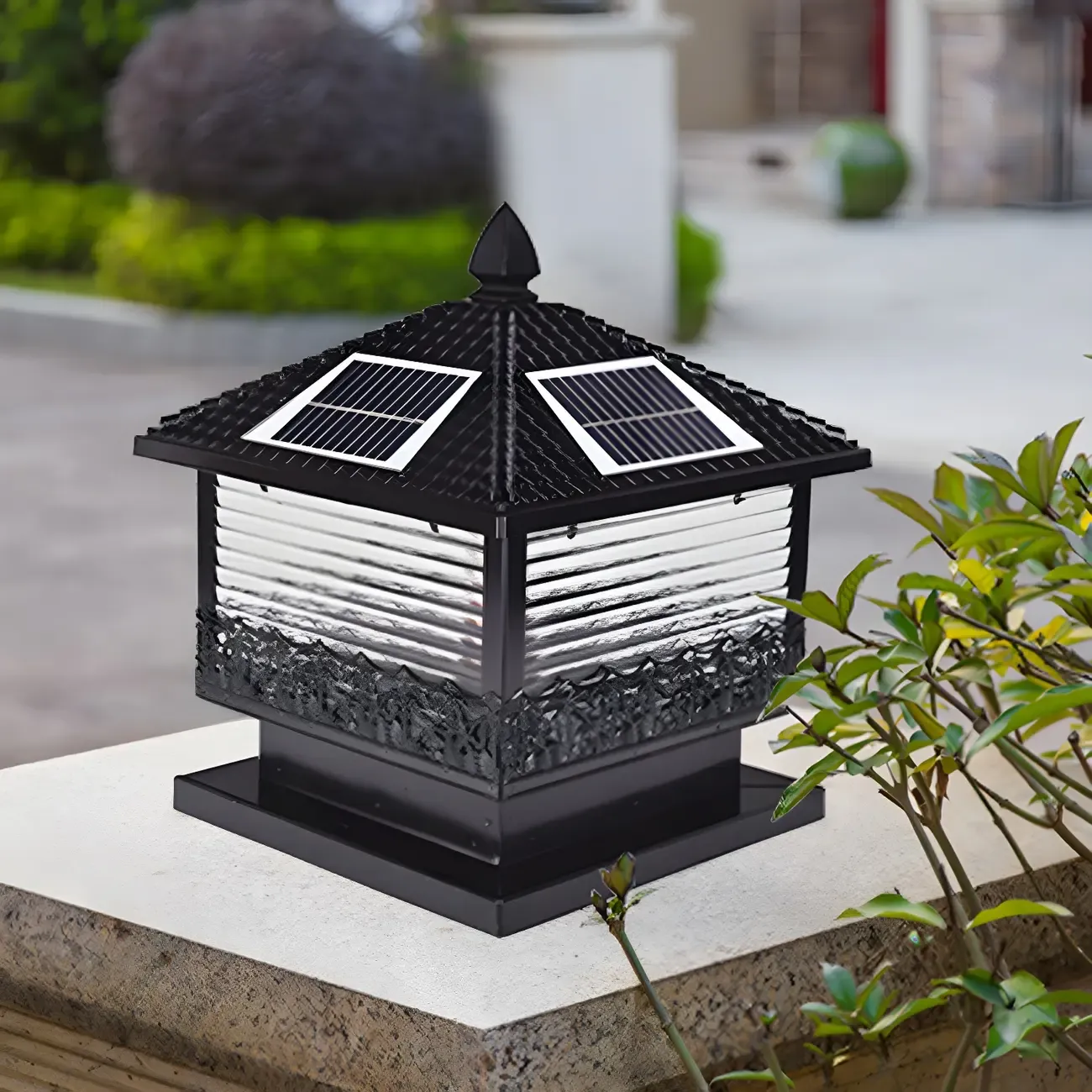 House-Shape Metal Solar Post Cap Light Image - 3