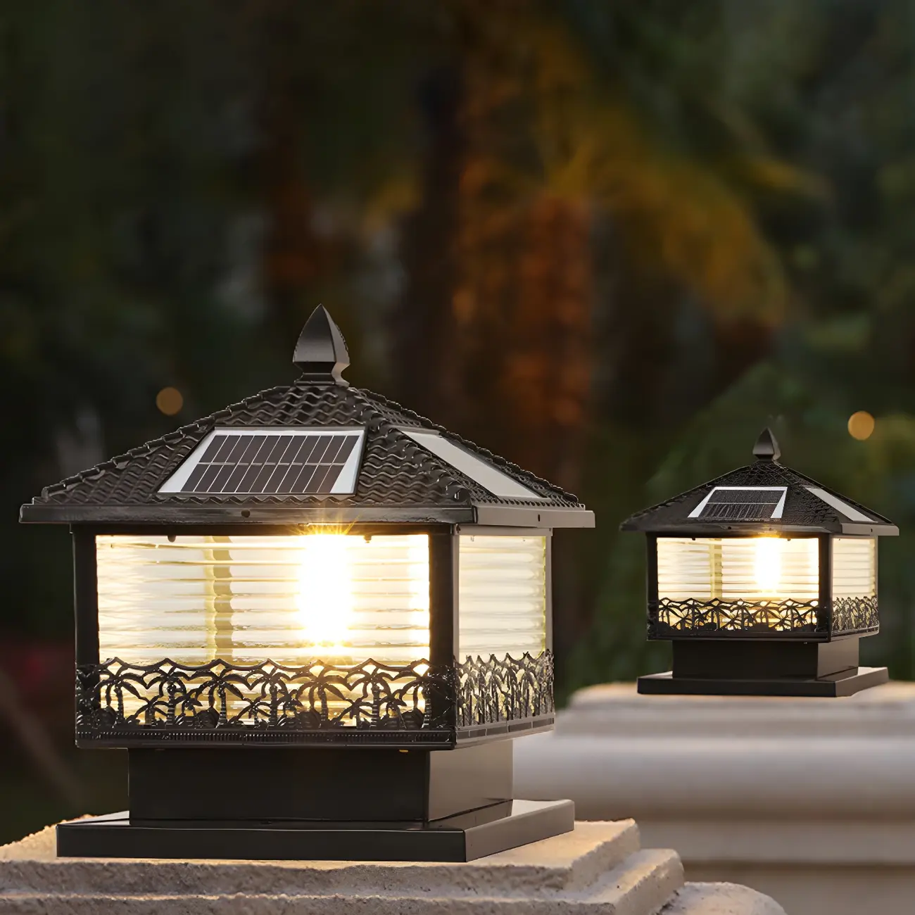 House-Shape Metal Solar Post Cap Light Image - 2 | homeyfad