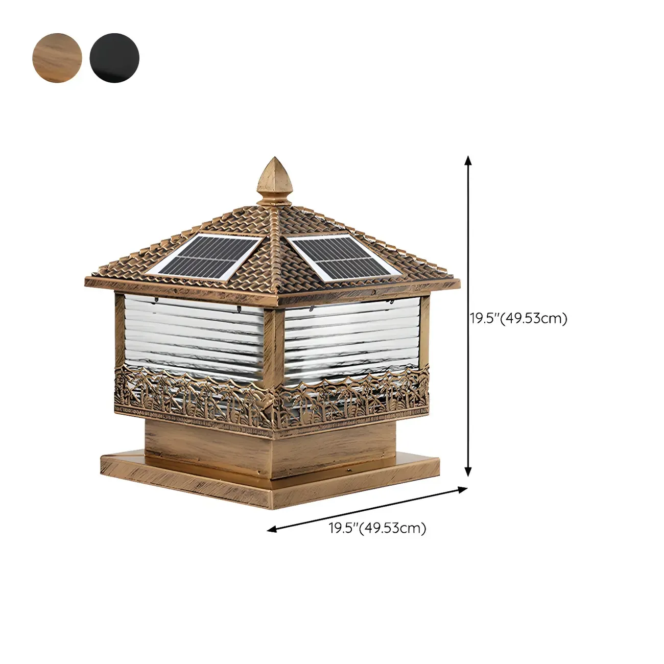 House-Shape Metal Solar Post Cap Light Image - 12