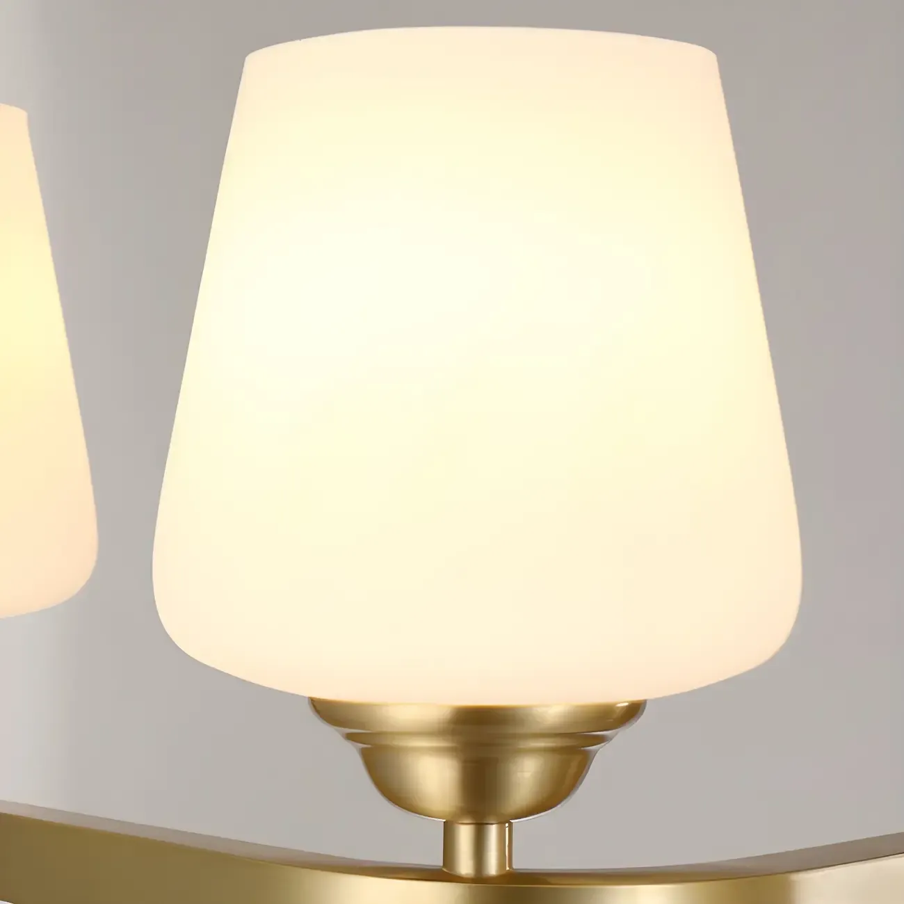 Adjustable 6-Light Brass Glass Chandelier for Dining Area Image - 8