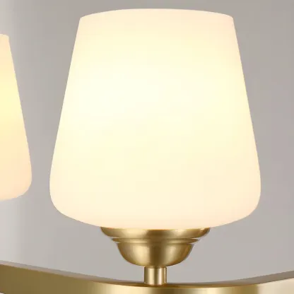 Adjustable 6-Light Brass Glass Chandelier for Dining Area Image - 8