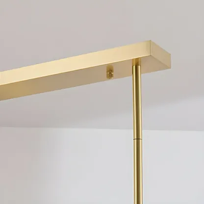 Adjustable 6-Light Brass Glass Chandelier for Dining Area Image - 9