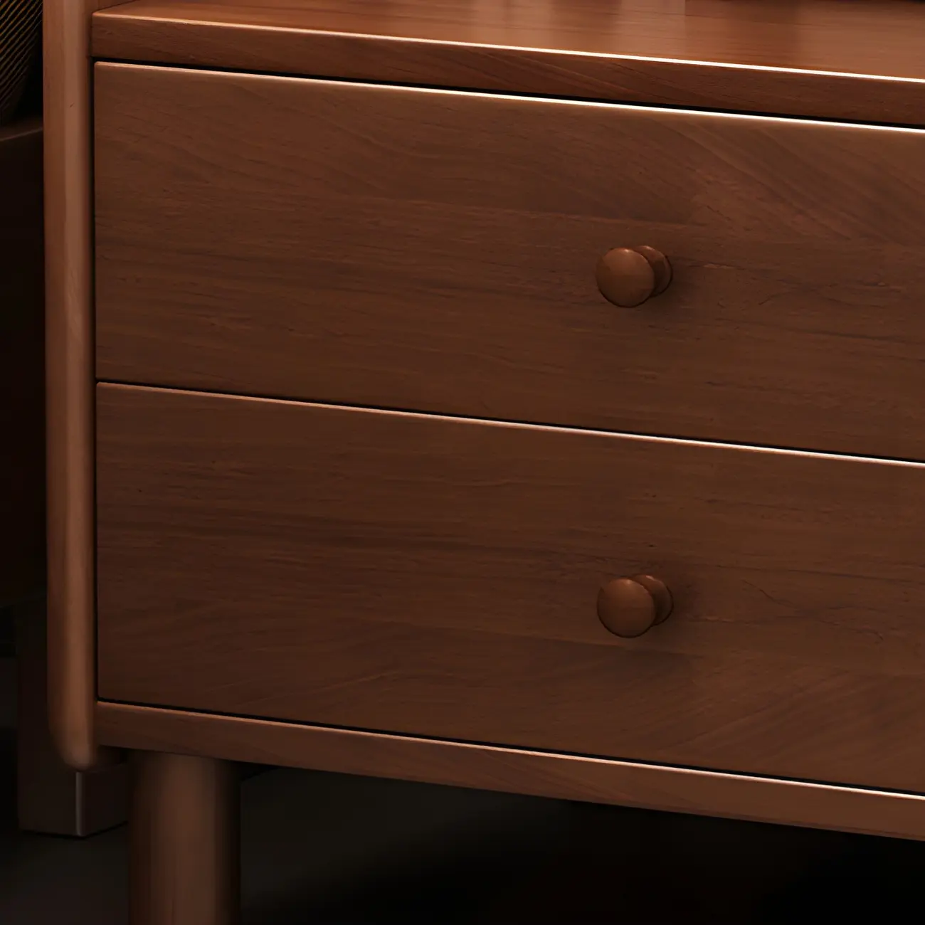 Narrow Versatile 2 Drawers Solid Wood White Nightstand Image - 6 | homeyfad