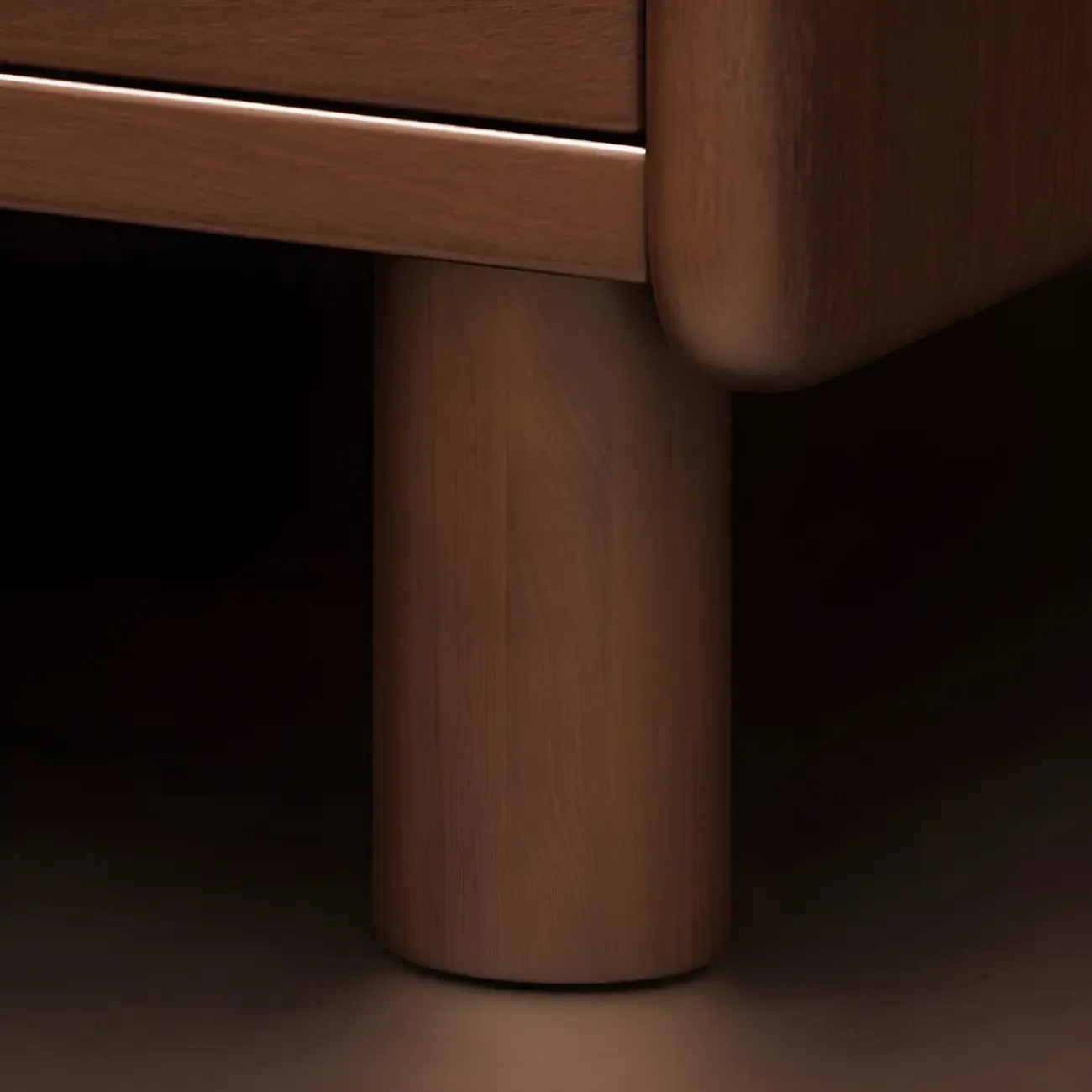 Narrow Versatile 2 Drawers Solid Wood White Nightstand Image - 10