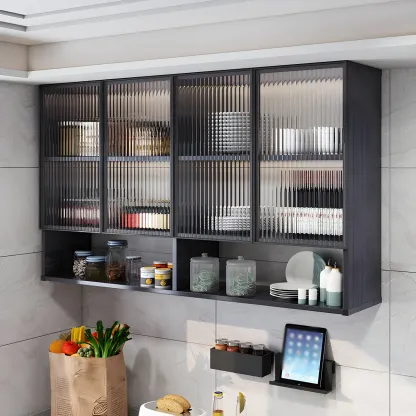 Traditional Metal Floating Mount Display Cabinet for Kitchen Image - 1