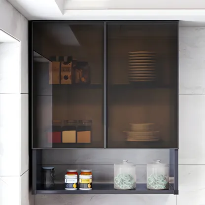 Traditional Metal Floating Mount Display Cabinet for Kitchen Image - 3