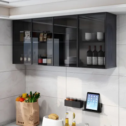 Traditional Metal Floating Mount Display Cabinet for Kitchen Image - 4
