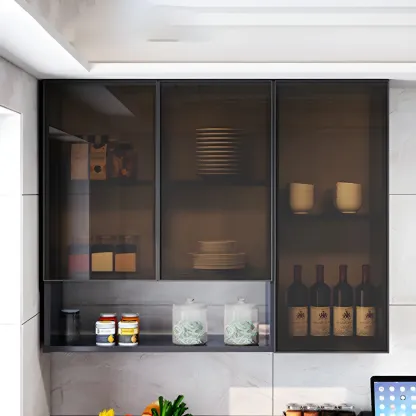 Traditional Metal Floating Mount Display Cabinet for Kitchen Image - 10