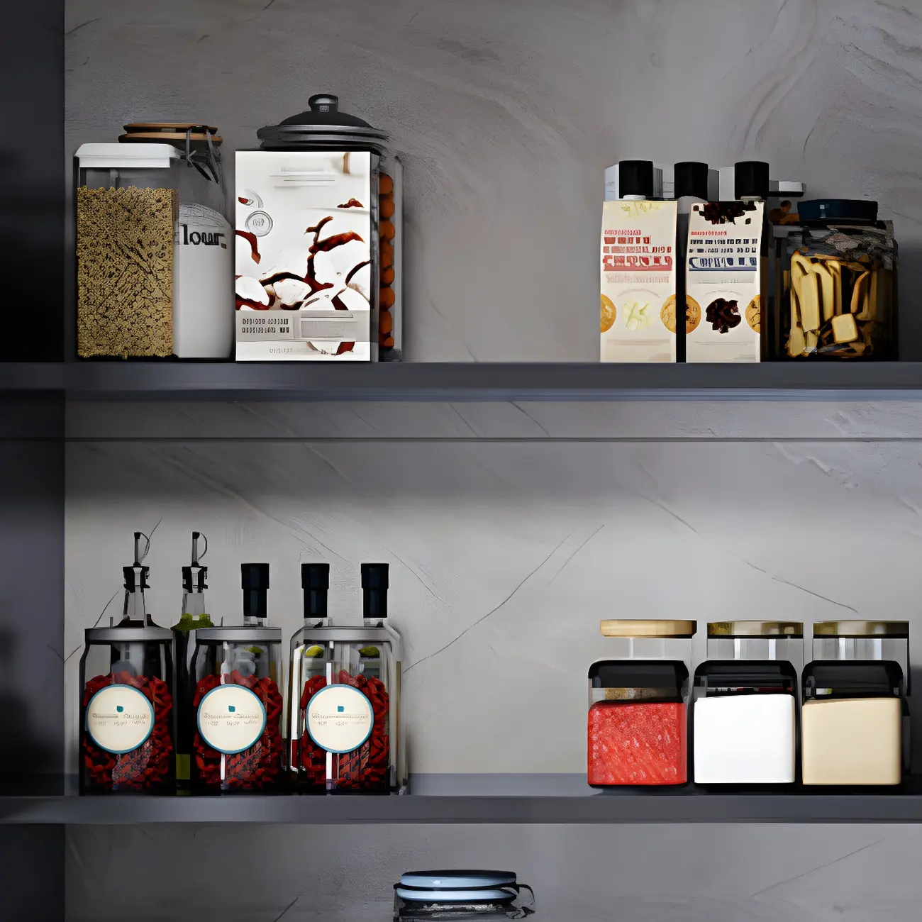 Traditional Metal Floating Mount Display Cabinet for Kitchen Image - 11 | homeyfad