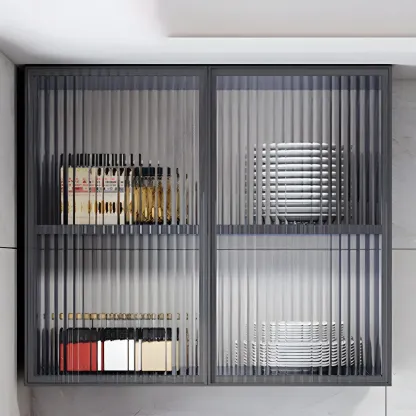 Traditional Metal Floating Mount Display Cabinet for Kitchen Image - 18