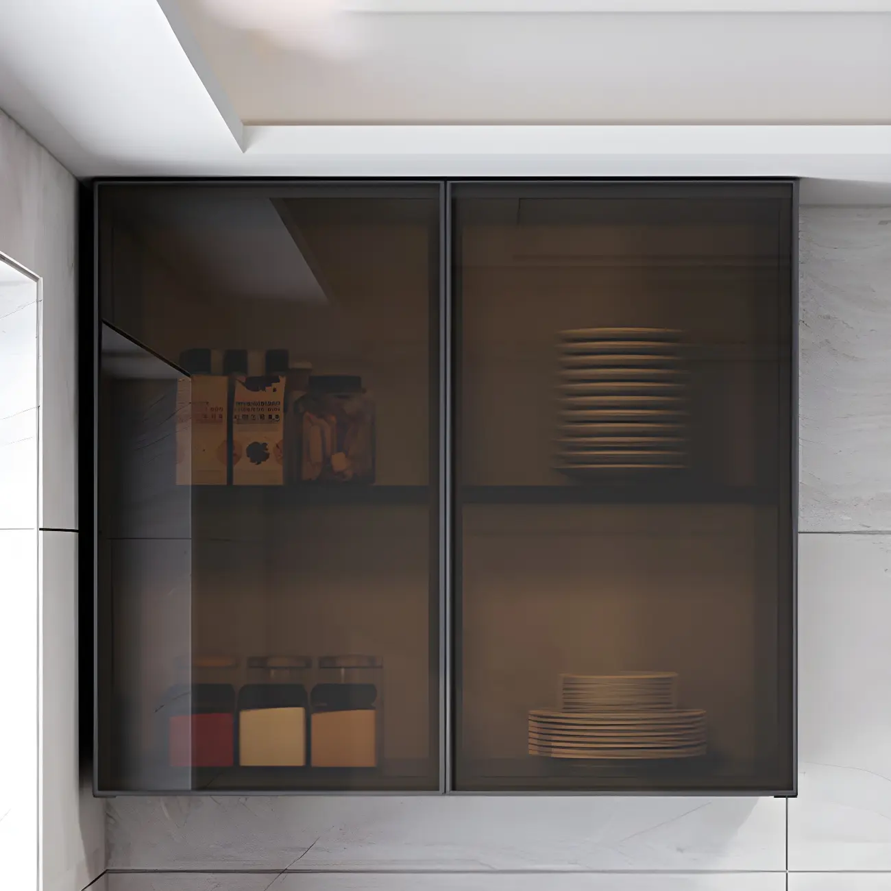 Traditional Metal Floating Mount Display Cabinet for Kitchen Image - 19 | homeyfad