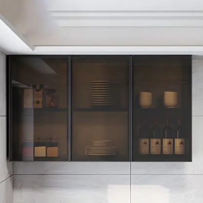 Traditional Metal Floating Mount Display Cabinet for Kitchen Image - 22