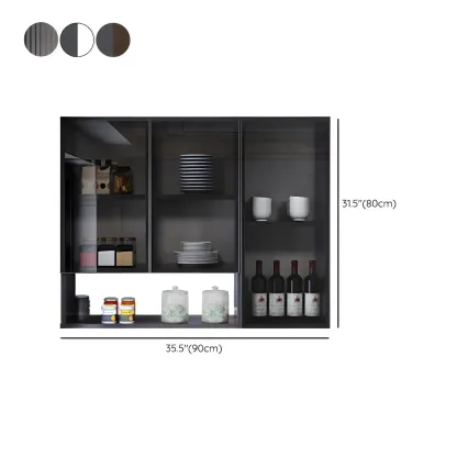 Traditional Metal Floating Mount Display Cabinet for Kitchen Image - 37