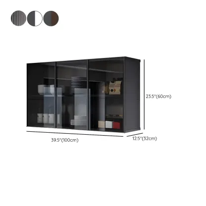 Traditional Metal Floating Mount Display Cabinet for Kitchen Image - 38