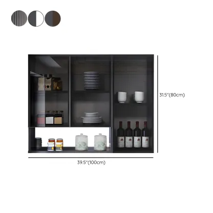 Traditional Metal Floating Mount Display Cabinet for Kitchen Image - 39
